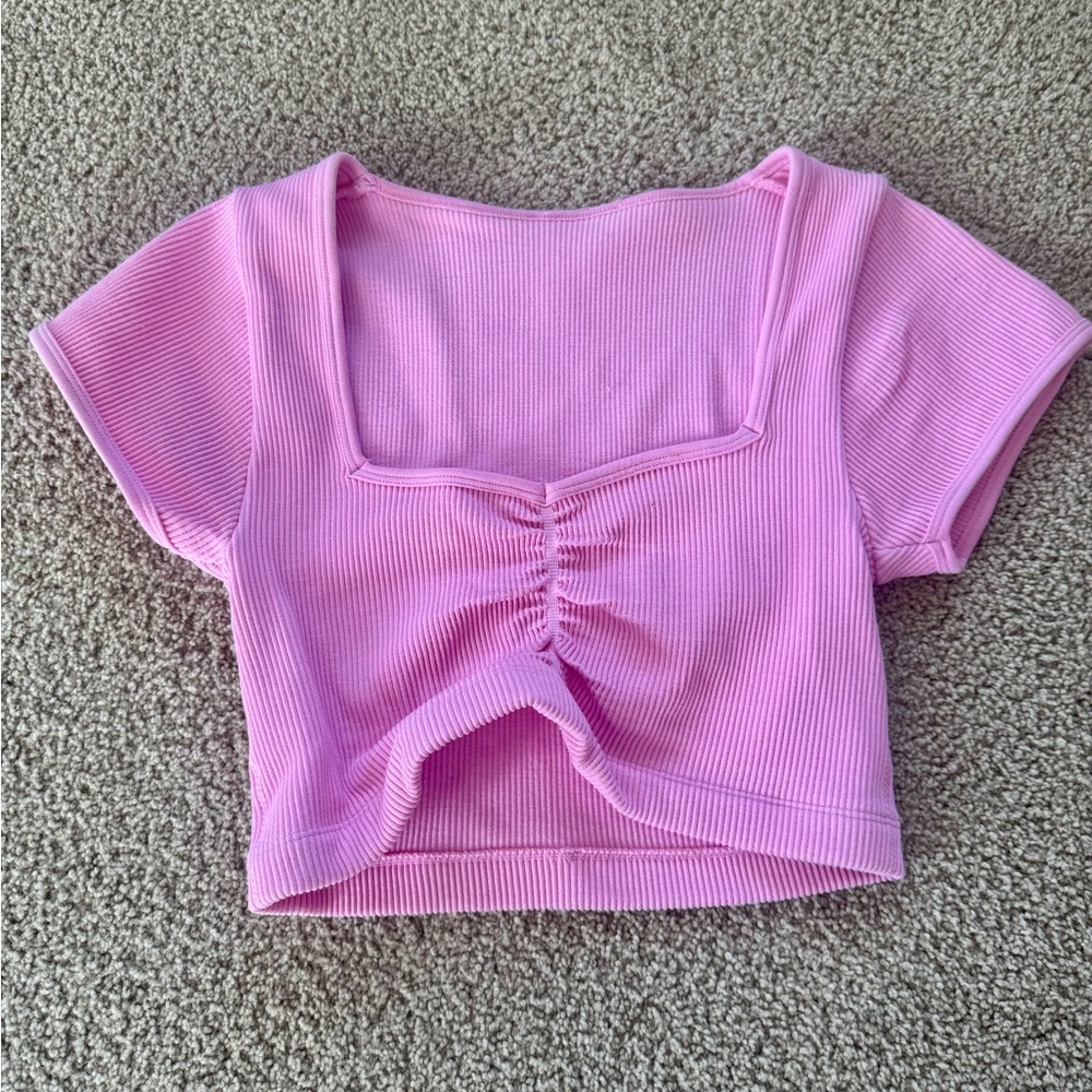 Aeropostale Light Pink Ribbed Crop Top Size XS